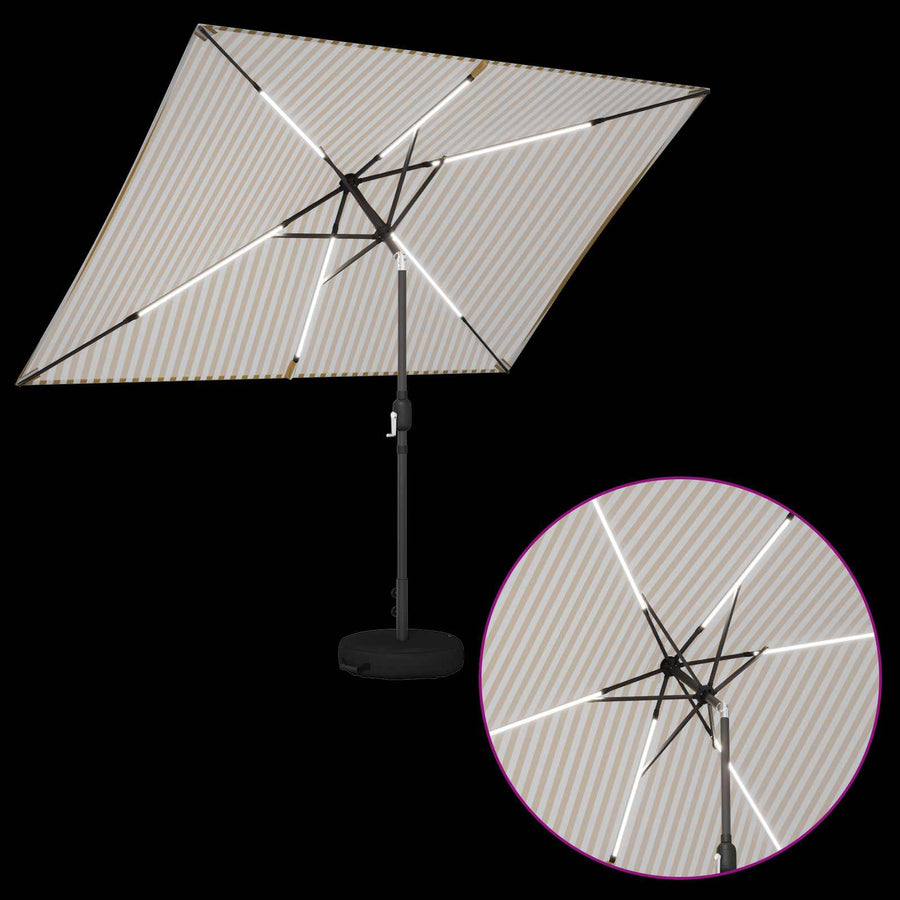 Tuin Parasol met LED Verlichting 200 x 300 cm Polyester