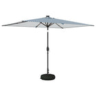 Parasol tuin LED 290x190 cm blauw wit polyester