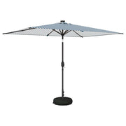 Parasol tuin LED 290x190 cm blauw wit polyester