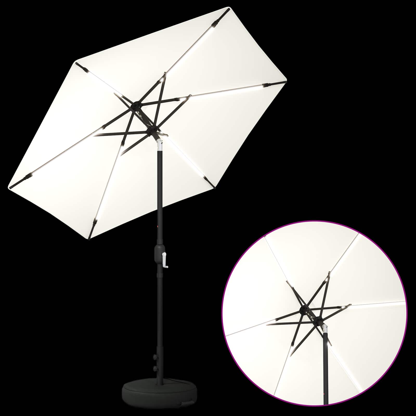 Tuin Parasol met LED Verlichting 230 x 230 cm Polyester