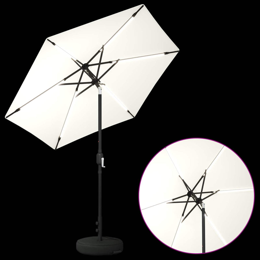 Tuin Parasol met LED Verlichting 230 x 230 cm Polyester