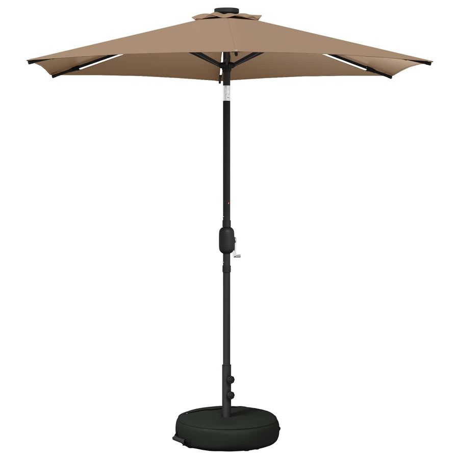Tuin Parasol met LED Verlichting 230 x 230 cm Polyester Taupe