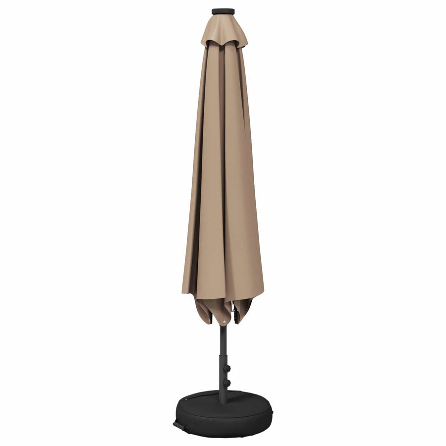 Tuin Parasol met LED Verlichting 230 x 230 cm Polyester Taupe