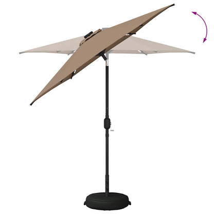 Tuin Parasol met LED Verlichting 230 x 230 cm Polyester Taupe