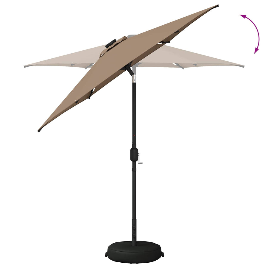 Tuin Parasol met LED Verlichting 230 x 230 cm Polyester Taupe