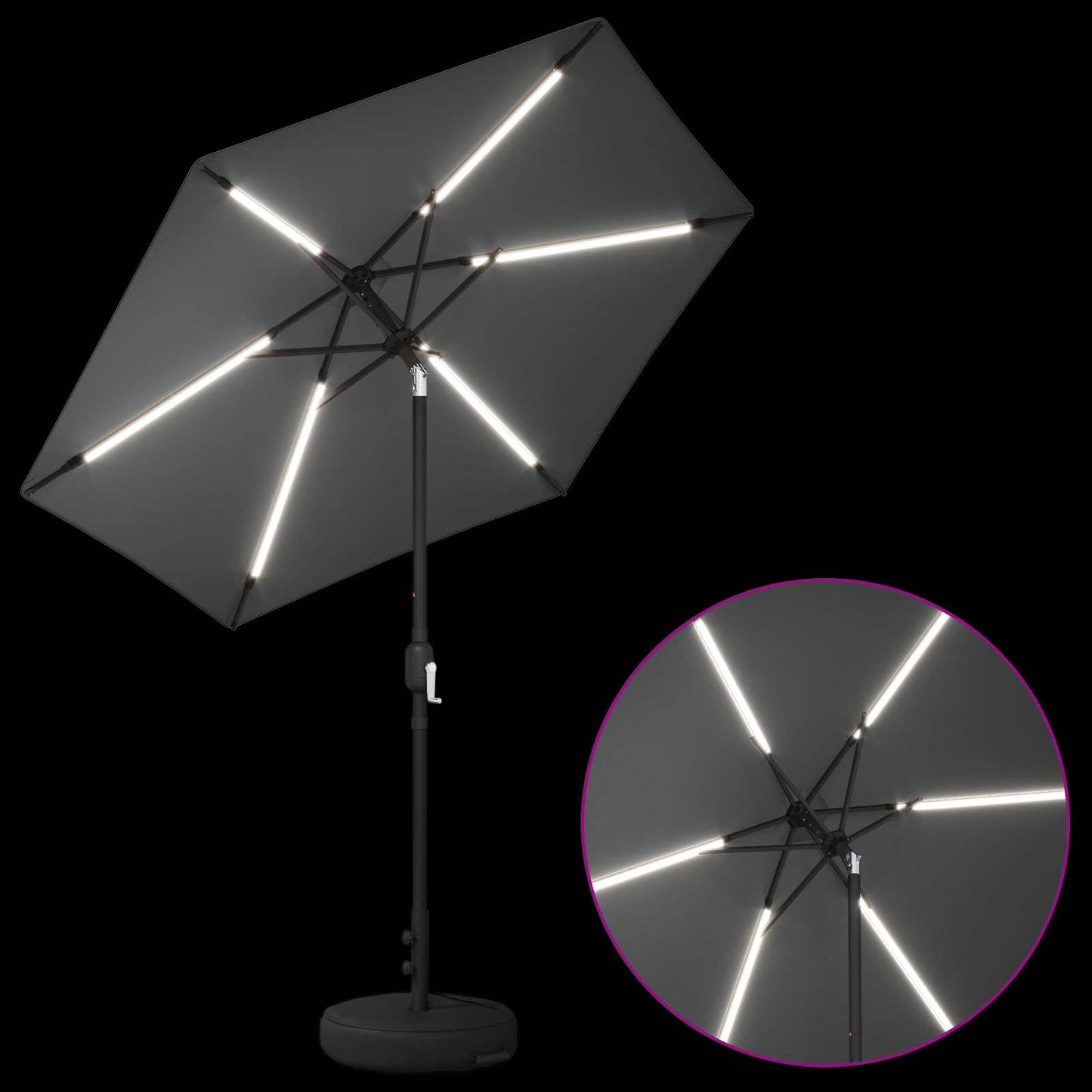 Tuin Parasol met LED Verlichting 230 x 230 cm Polyester