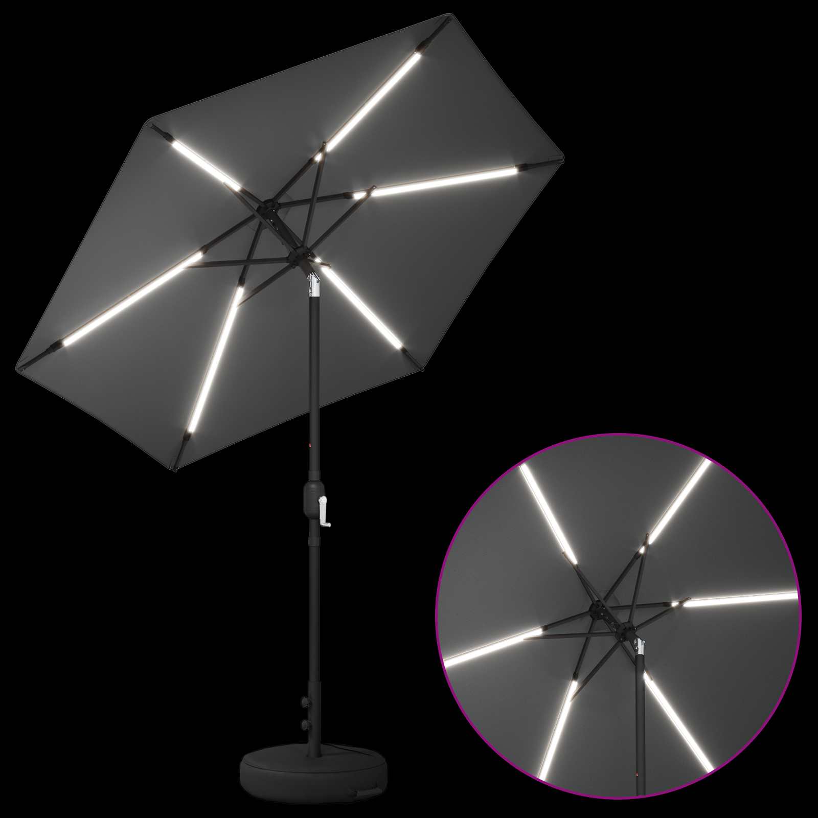 Tuin Parasol met LED Verlichting 230 x 230 cm Polyester