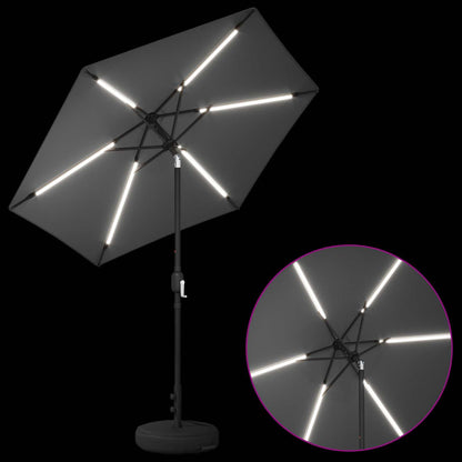 Tuin Parasol met LED Verlichting 230 x 230 cm Polyester