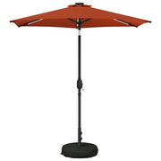 Parasol LED 226x226x228 cm terracotta polyester