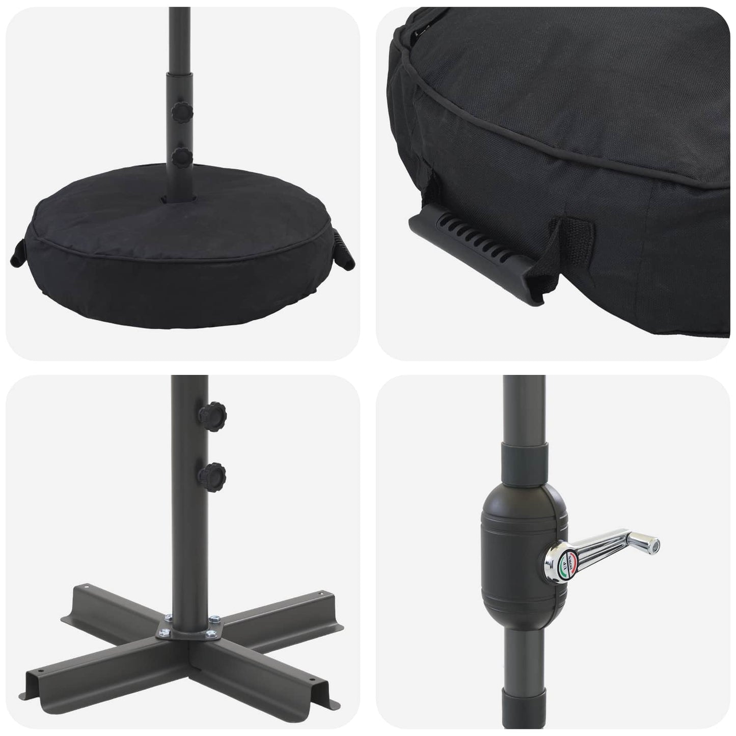 Tuin Parasol met LED Verlichting 230 x 230 cm Polyester