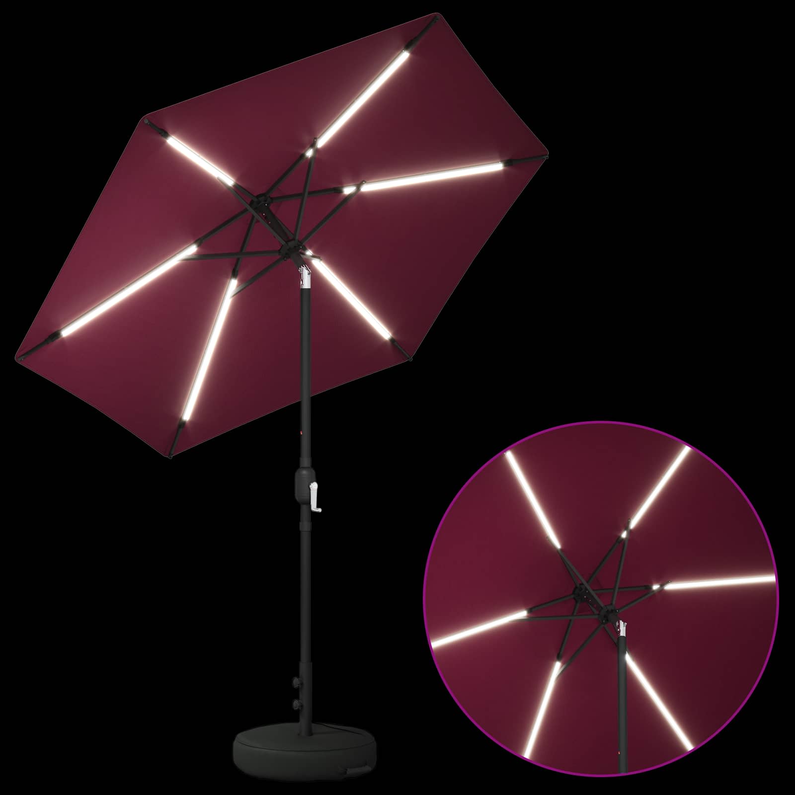 Tuin Parasol met LED Verlichting 230 x 230 cm Polyester