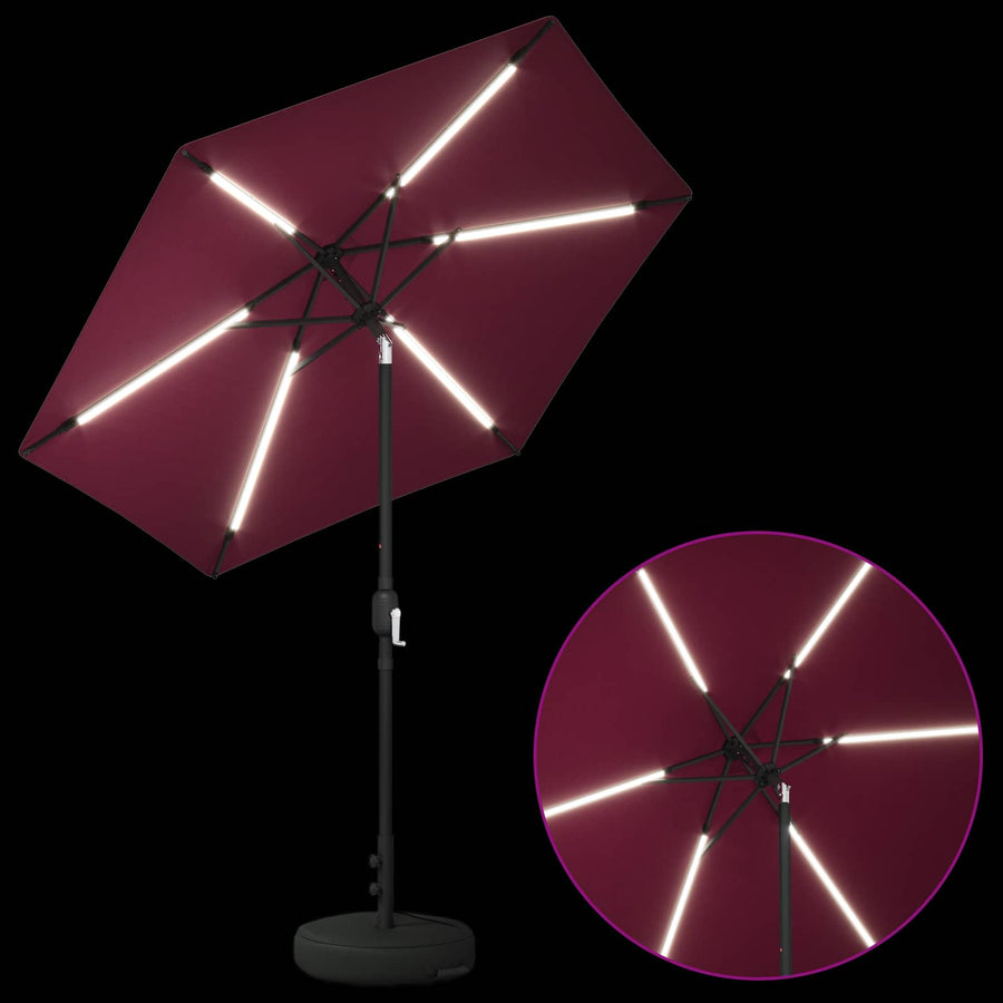 Tuin Parasol met LED Verlichting 230 x 230 cm Polyester
