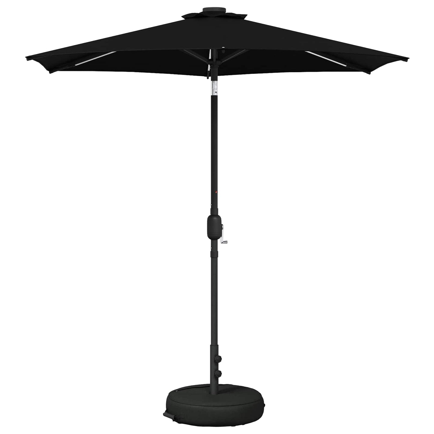 Tuin Parasol met LED Verlichting 230 x 230 cm Polyester Zwart