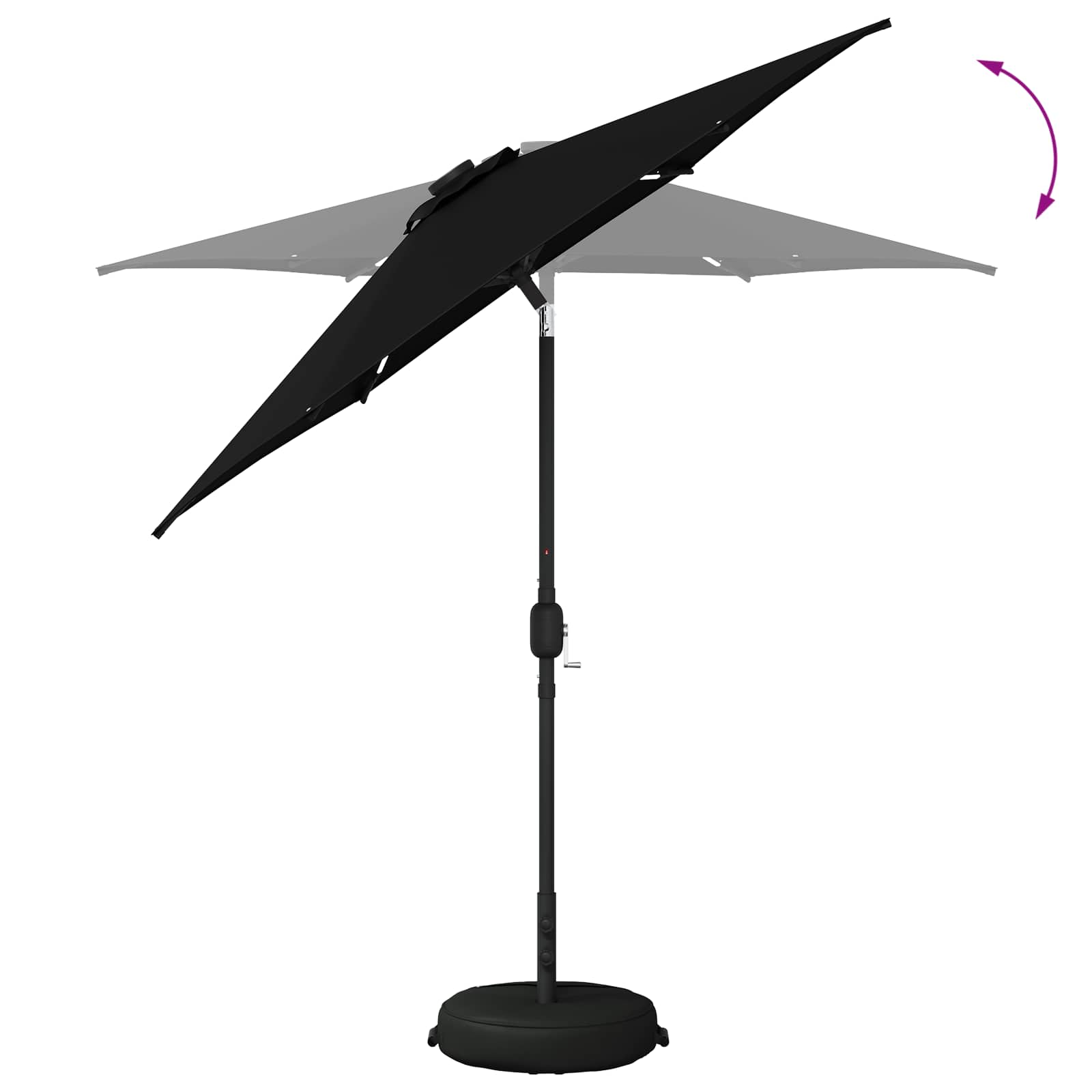 Tuin Parasol met LED Verlichting 230 x 230 cm Polyester Zwart
