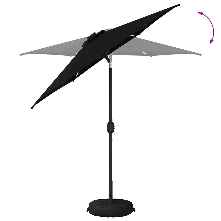 Tuin Parasol met LED Verlichting 230 x 230 cm Polyester Zwart
