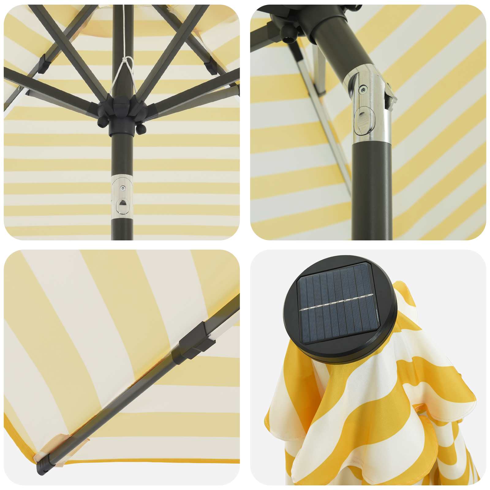 Tuin Parasol met LED Verlichting 230 x 230 cm Polyester