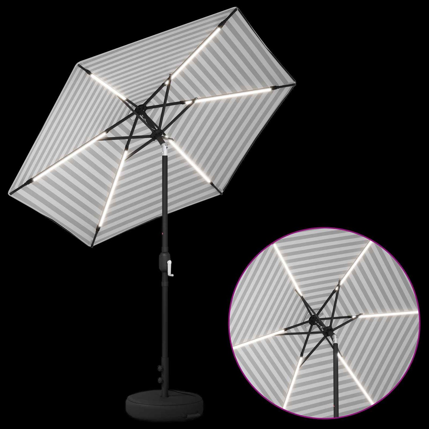 Tuin Parasol met LED Verlichting 230 x 230 cm Polyester