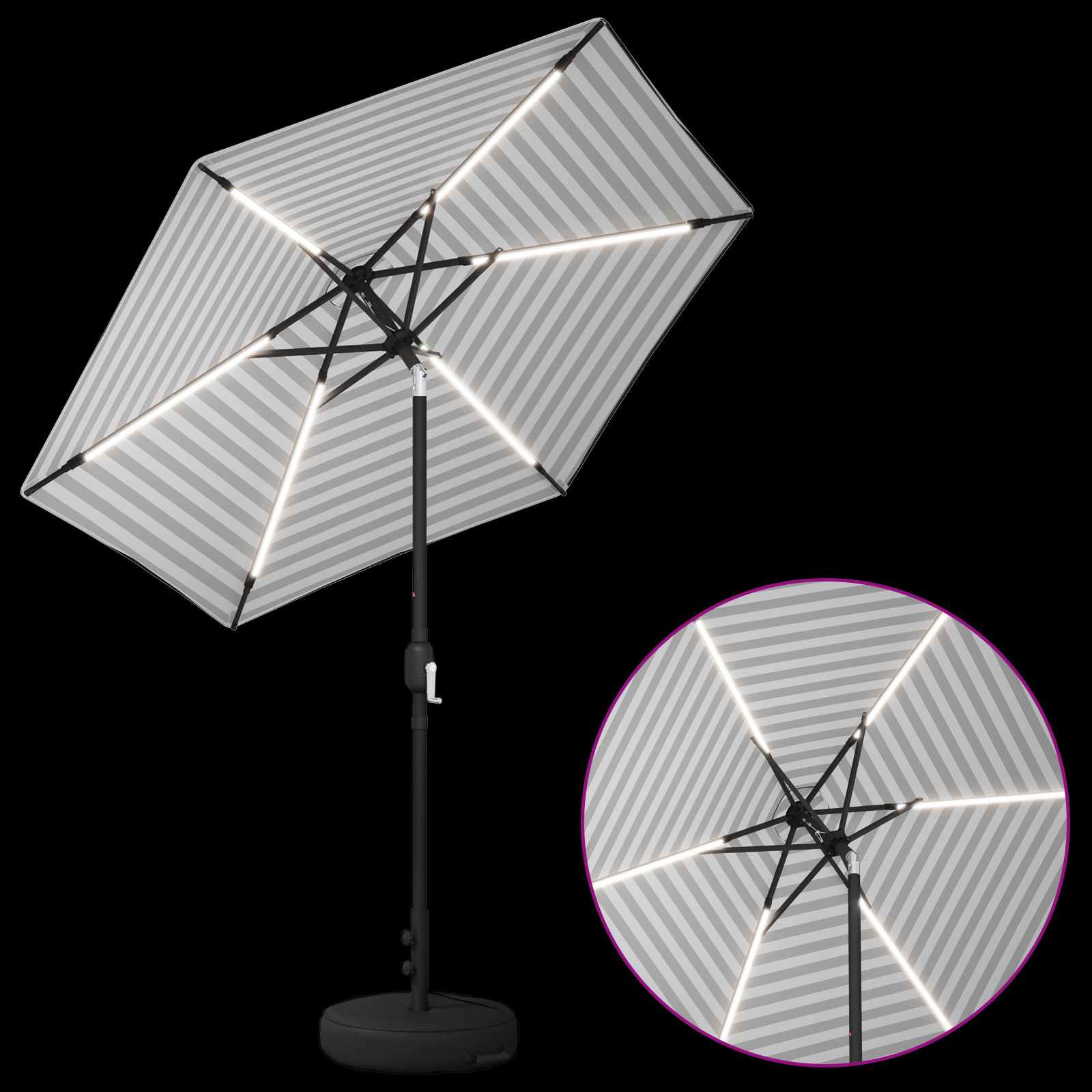Tuin Parasol met LED Verlichting 230 x 230 cm Polyester