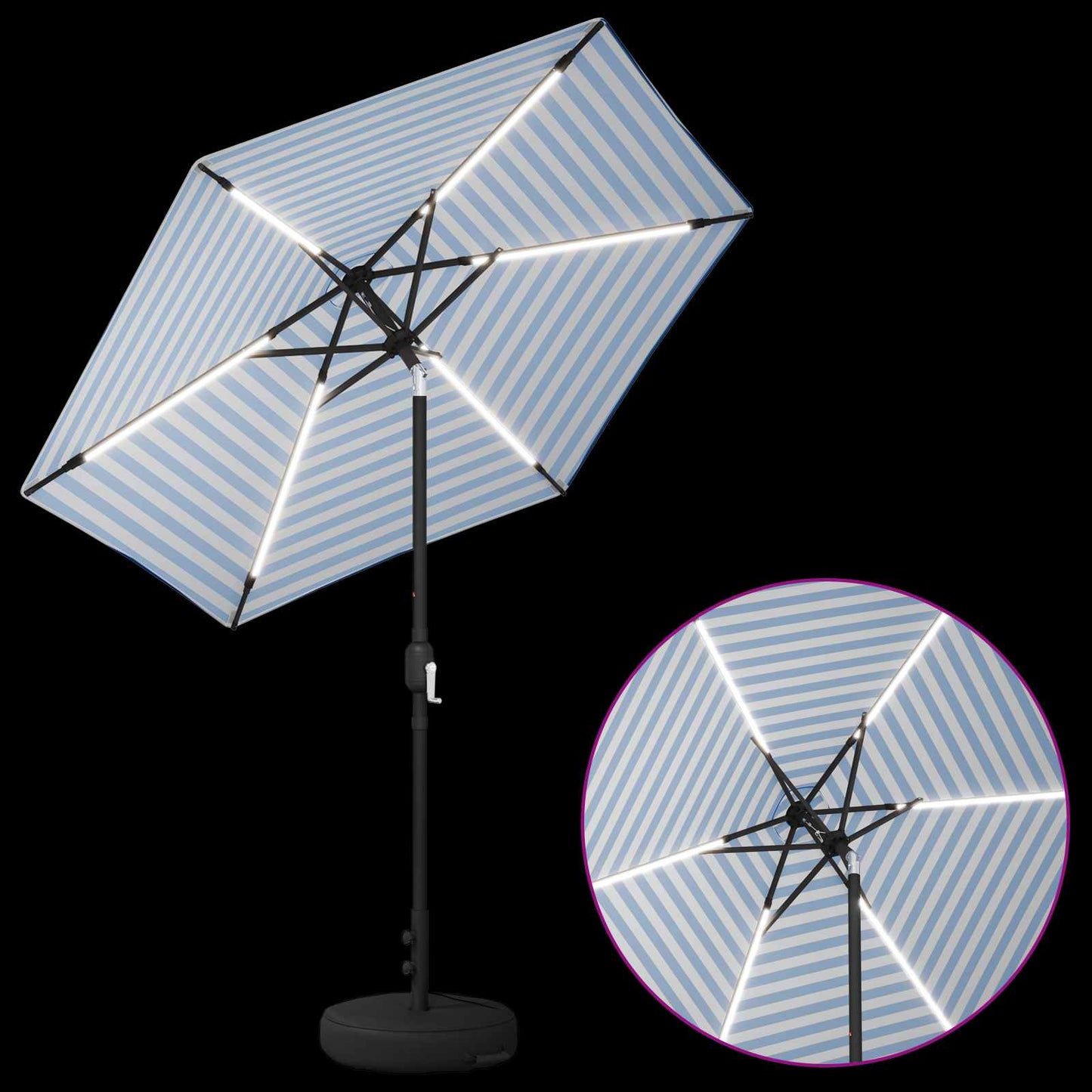 Tuin Parasol met LED Verlichting 230 x 230 cm Polyester