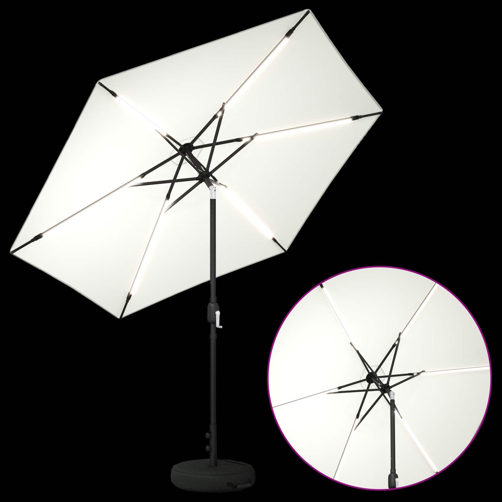 Tuin Parasol met LED Verlichting 270 x 270 cm Polyester