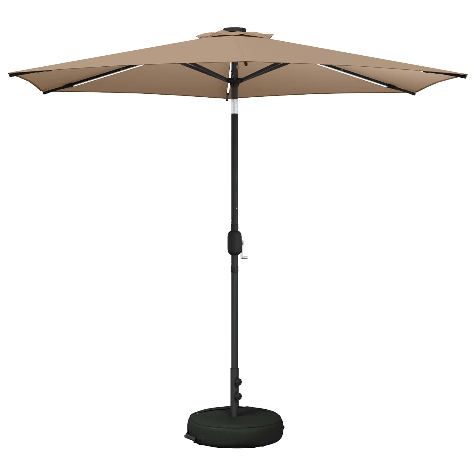 Tuin Parasol met LED Verlichting 270 x 270 cm Polyester Taupe