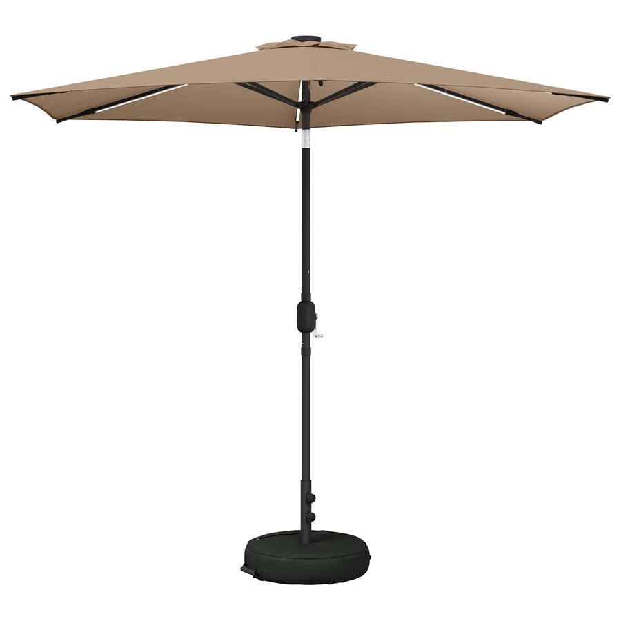 Tuin Parasol met LED Verlichting 270 x 270 cm Polyester Taupe