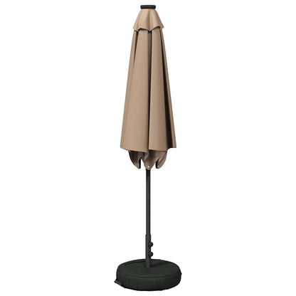 Tuin Parasol met LED Verlichting 270 x 270 cm Polyester Taupe
