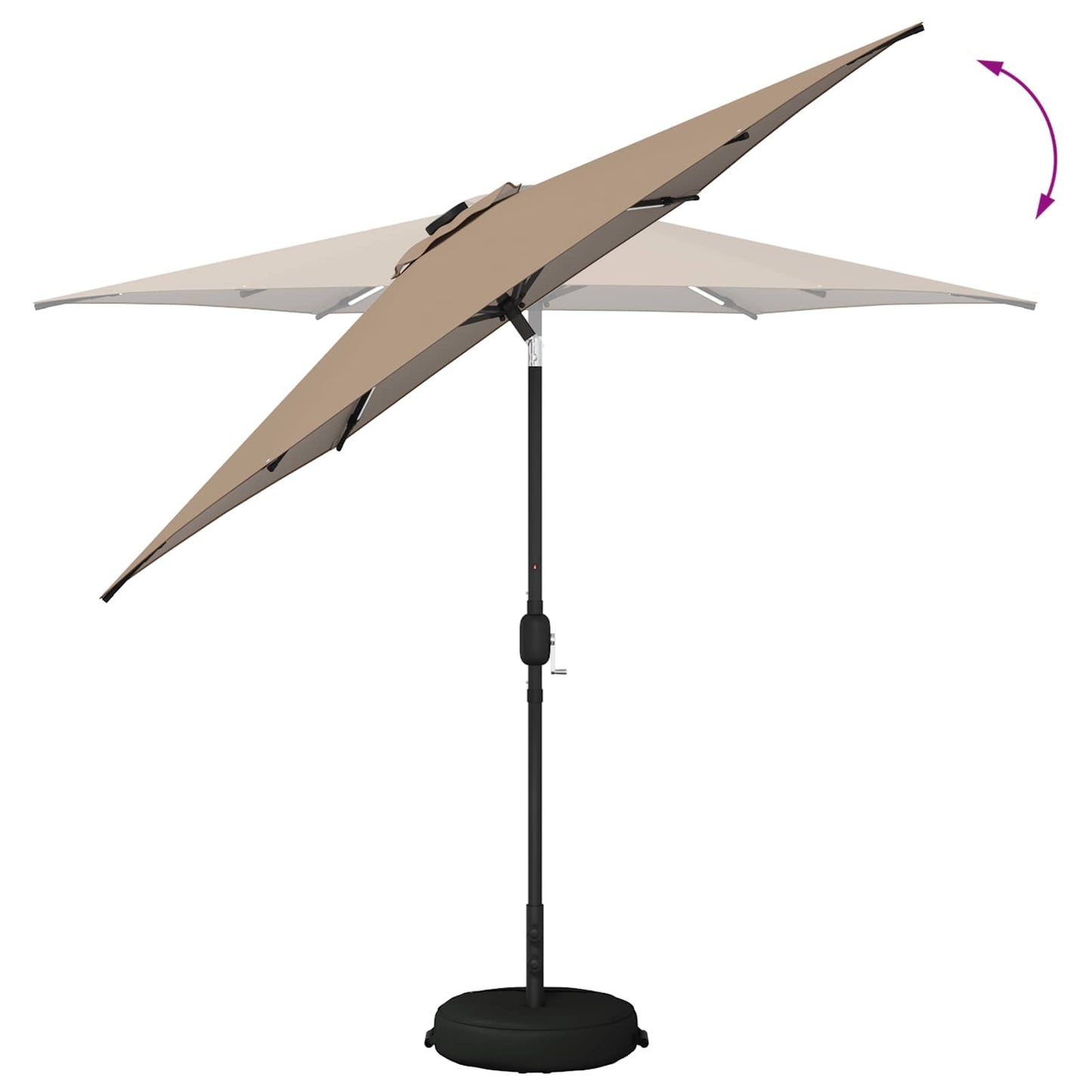 Tuin Parasol met LED Verlichting 270 x 270 cm Polyester Taupe