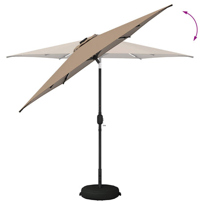Tuin Parasol met LED Verlichting 270 x 270 cm Polyester Taupe
