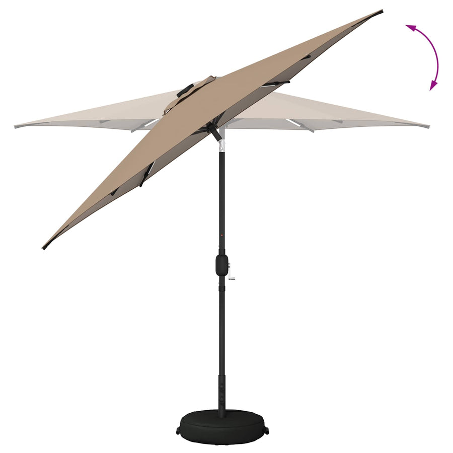 Tuin Parasol met LED Verlichting 270 x 270 cm Polyester Taupe