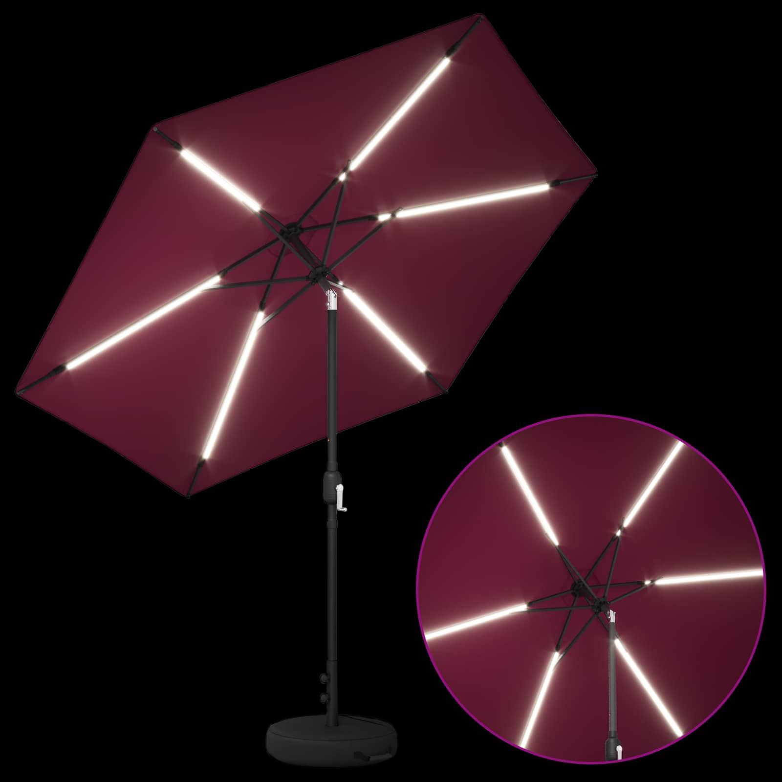 Tuin Parasol met LED Verlichting 270 x 270 cm Polyester