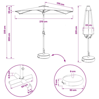 Tuin Parasol met LED Verlichting 270 x 270 cm Polyester
