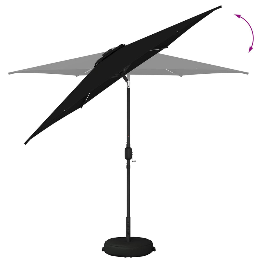 Tuin Parasol met LED Verlichting 270 x 270 cm Polyester Zwart