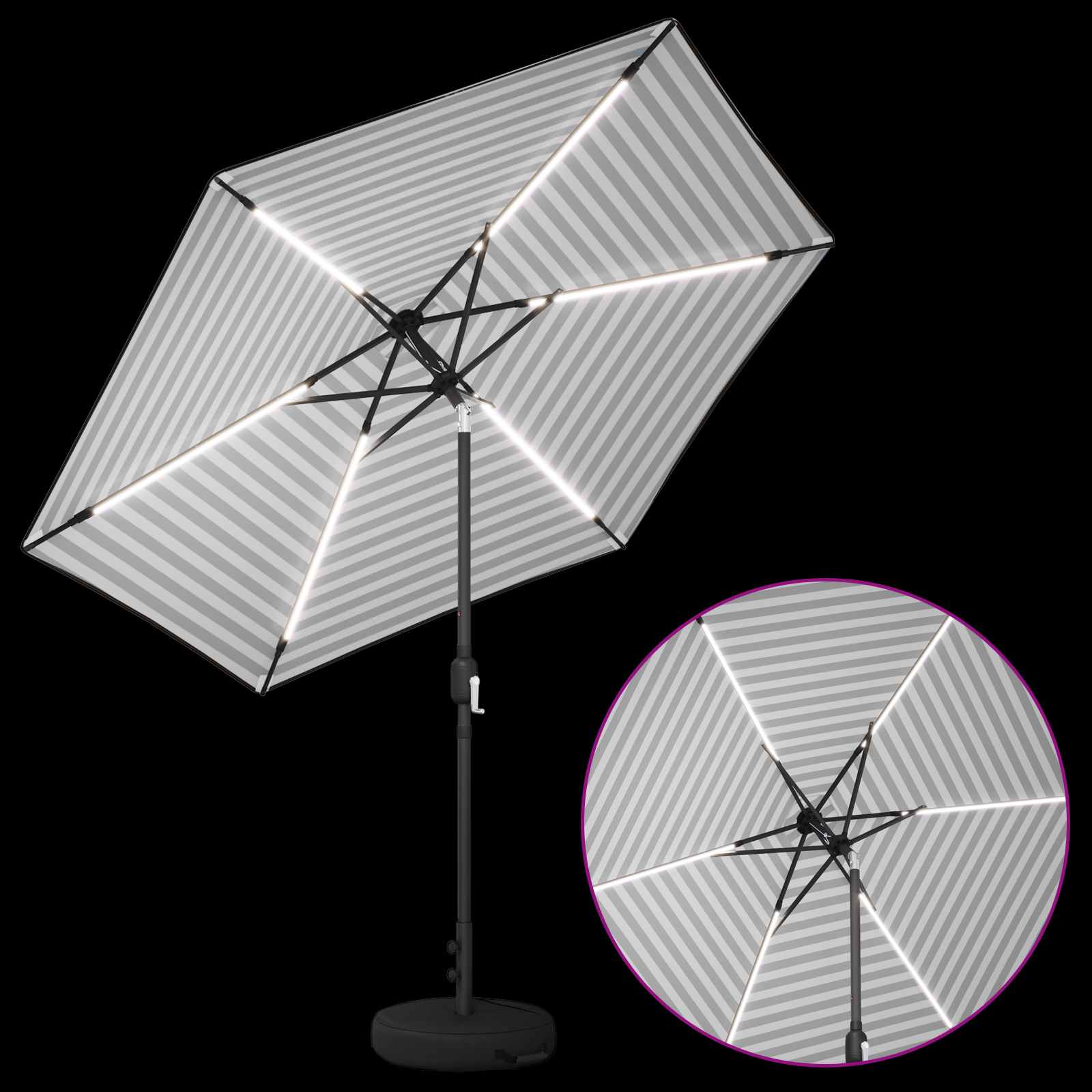 Tuin Parasol met LED Verlichting 270 x 270 cm Polyester