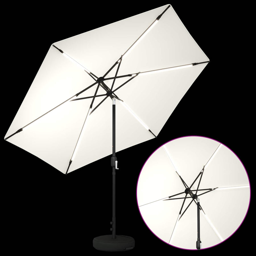 Tuin Parasol met LED Verlichting 300 x 300 cm Polyester