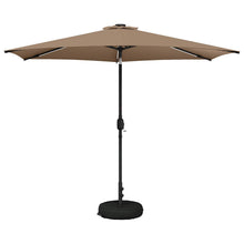 Tuin Parasol met LED Verlichting 300 x 300 cm Polyester Taupe