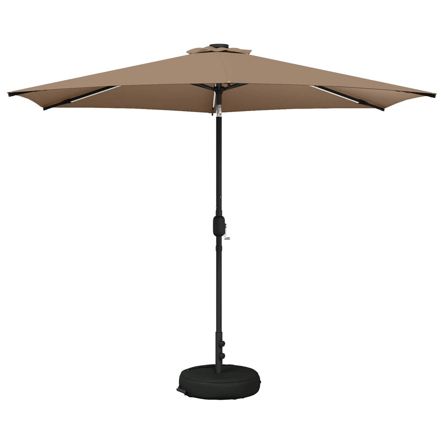 Tuin Parasol met LED Verlichting 300 x 300 cm Polyester Taupe