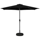 Tuinparasol 300x300 cm polyester zwart met LED