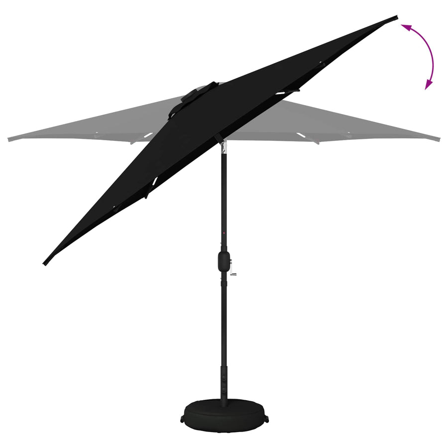 Tuin Parasol met LED Verlichting 300 x 300 cm Polyester Zwart