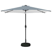 Parasol 300x300 cm LED polyester blauw wit