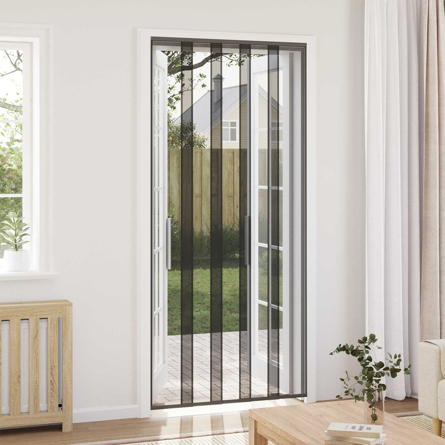 Insect deurenscherm met gaaskleed Zwart polyester