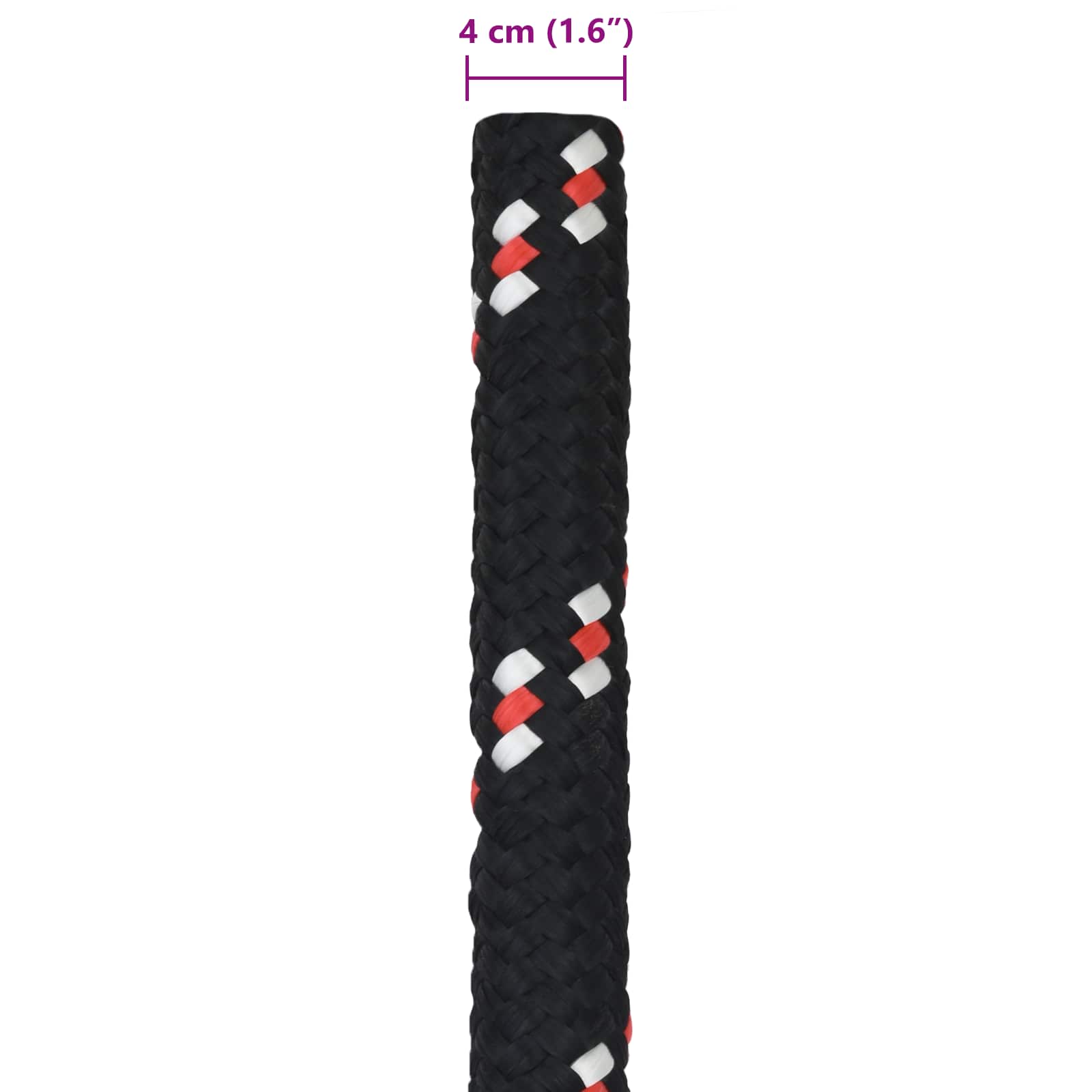 Boottouw 25 m 4 Zwart en Rood PP