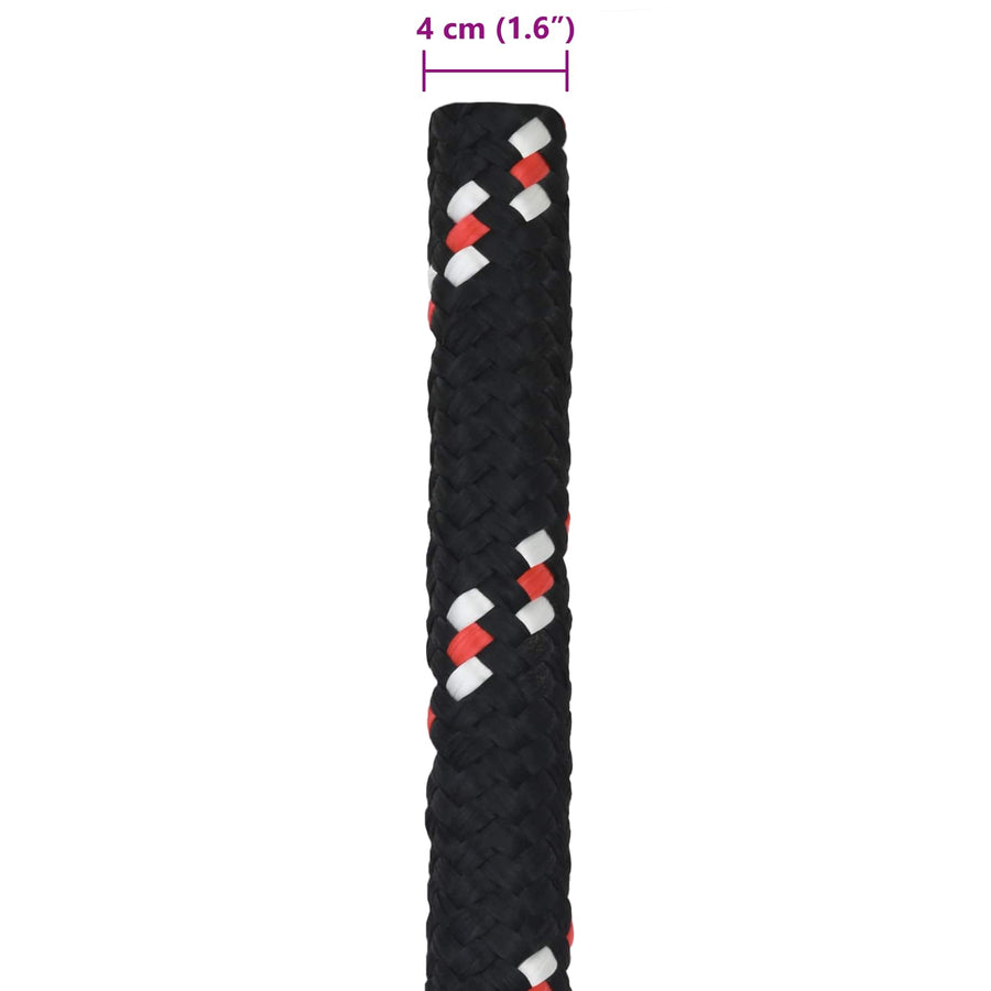 Boottouw 25 m 4 Zwart en Rood PP