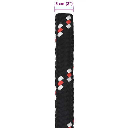 Boottouw 25 m 5 Zwart en Rood PP