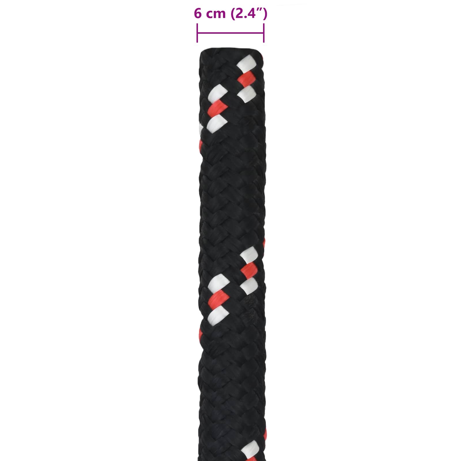 Boottouw 10 m 6 Zwart en Rood PP