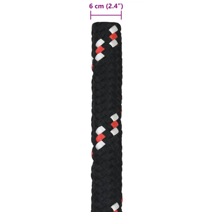 Boottouw 10 m 6 Zwart en Rood PP