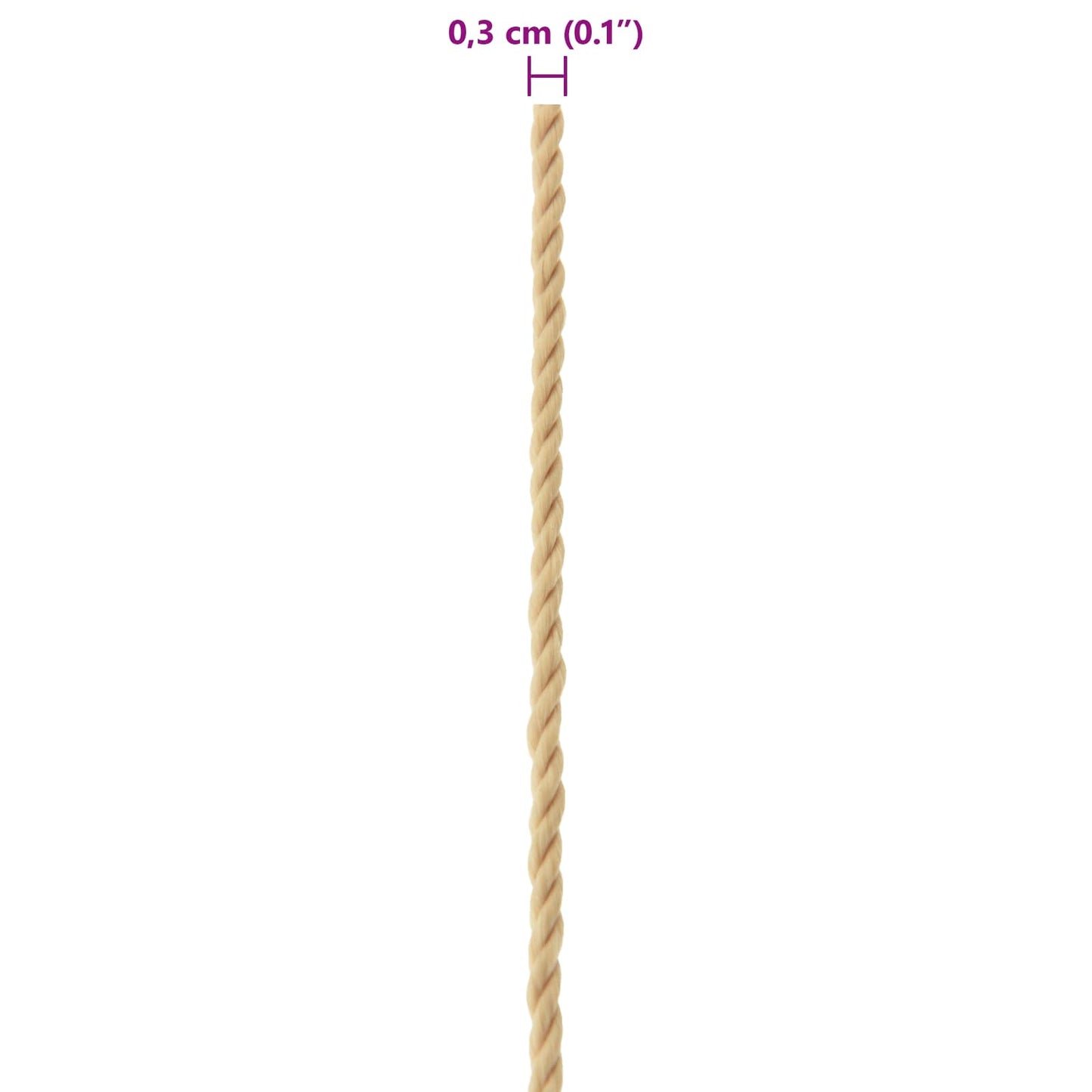 Boottouw 50 m 0.3 Naturel PP