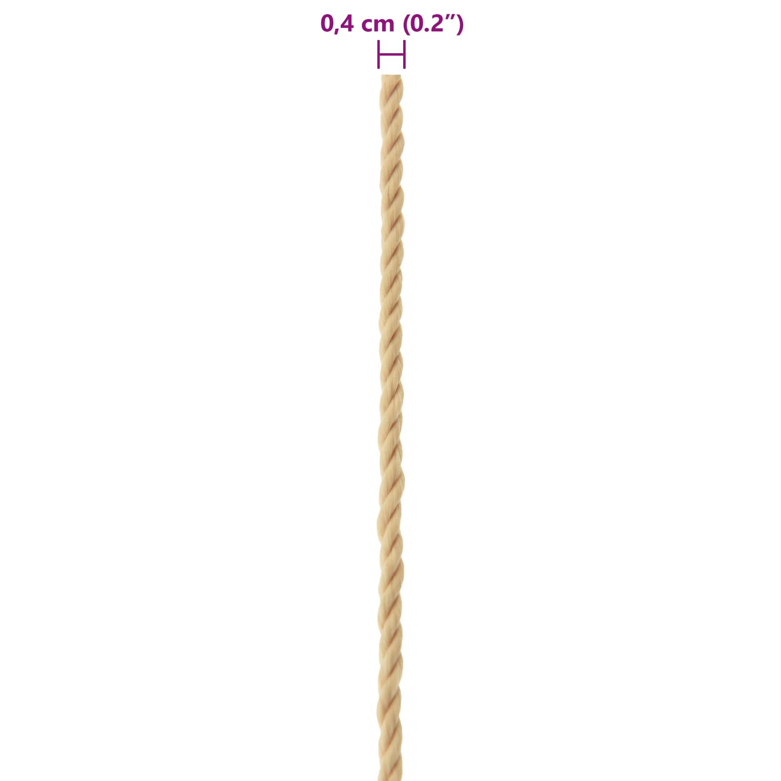 Boottouw 50 m 0.4 Naturel PP