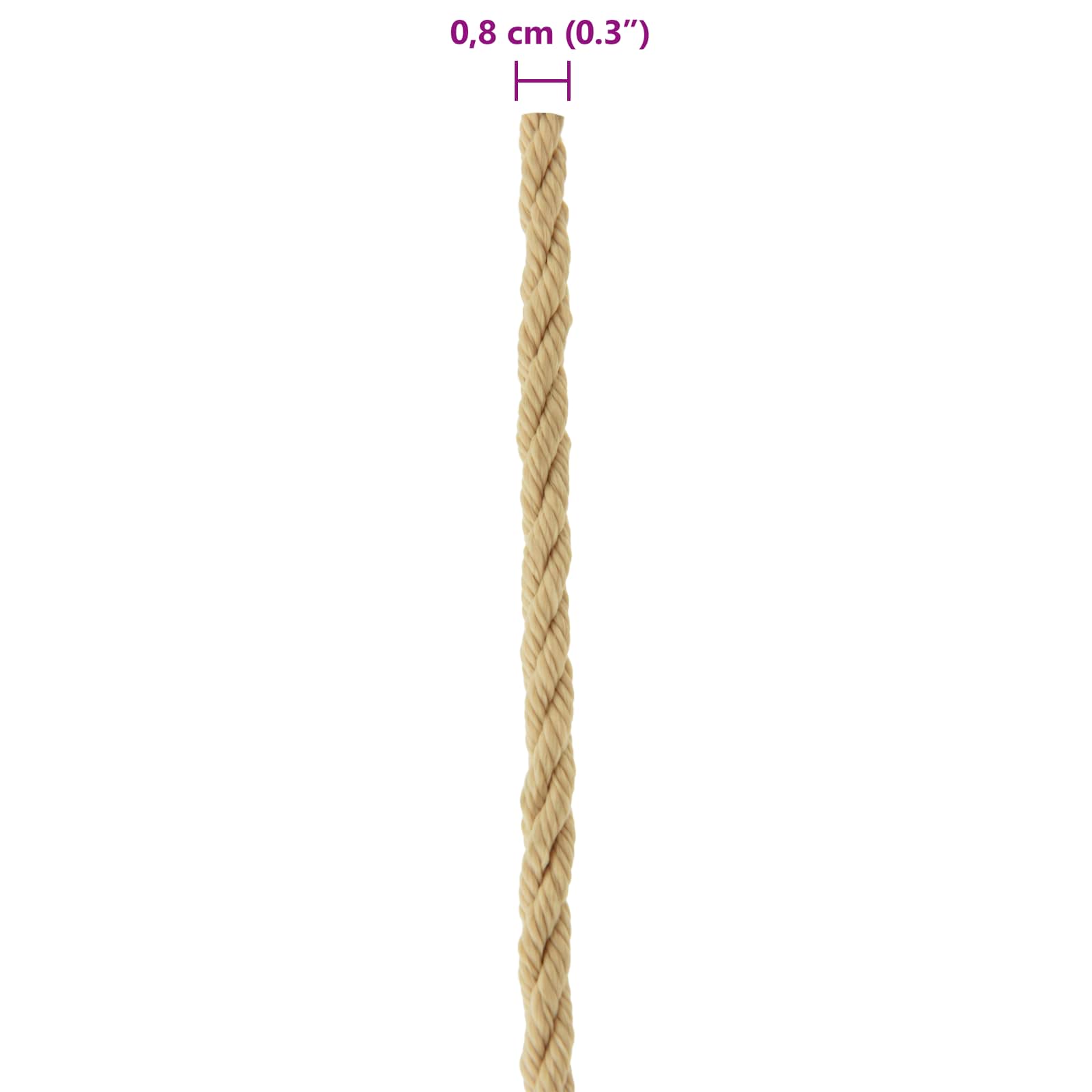 Boottouw 100 m 0.8 Naturel PP