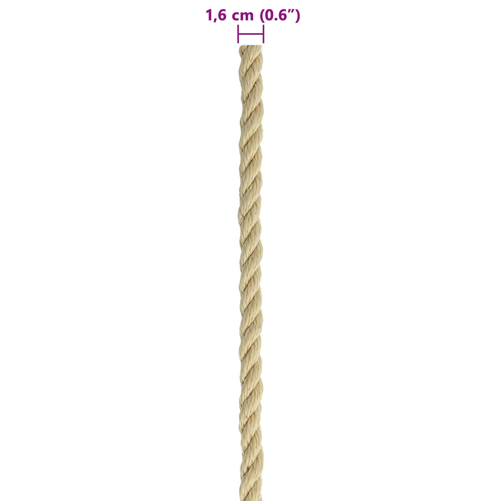 Boottouw 50 m 1.6 Naturel PP